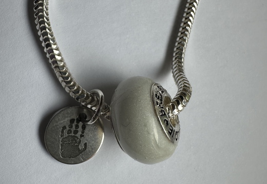 Charm Bead and Handprint Bracelet